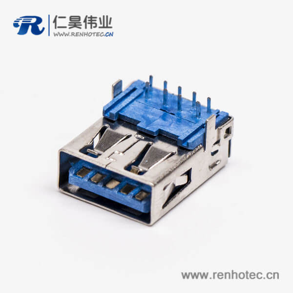 usb3.0插座a型母座彎式DIP直腳插板