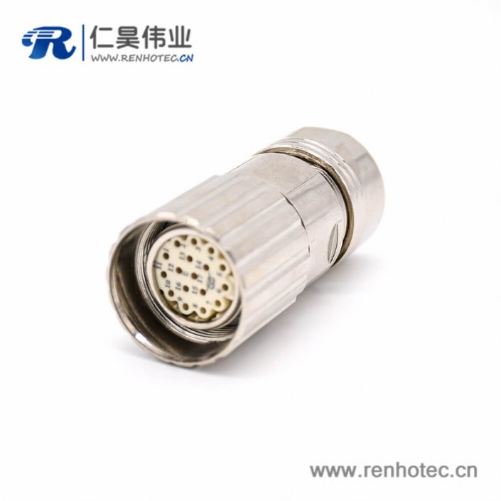 直式電纜插頭 M623 17芯接線母頭防工業(yè)連接器