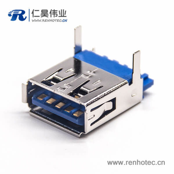 USB3.0A母焊線90度直角帶90度1U''