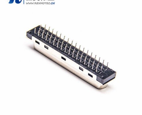 SCSI連接器 68PIN直式HPDB母頭插板PCB板安裝