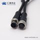 電纜接頭m12四芯A編碼公對(duì)母直式帶屏蔽注塑線1M AWG22