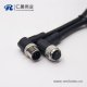 m12電纜信號線5芯90度公對母A編碼不帶屏蔽工業(yè)防水插頭1M AWG22