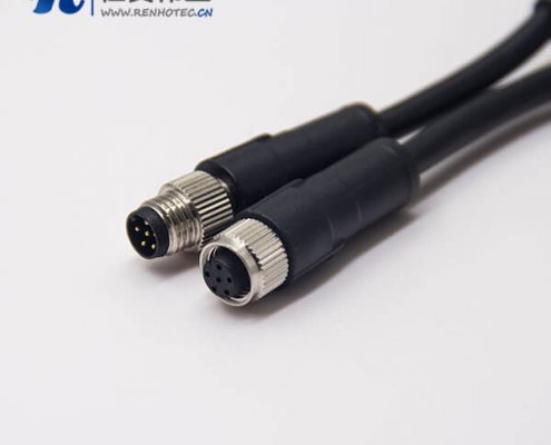 m12 5芯電纜公轉(zhuǎn)母不帶屏蔽直式A型1M AWG22