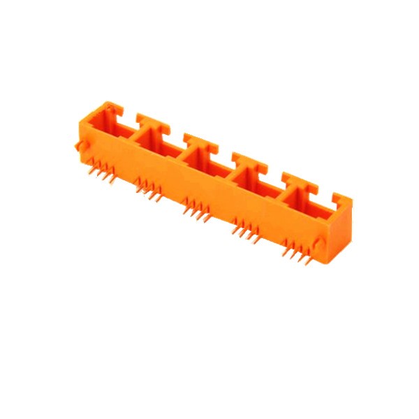 RJ458p8c插座廠商直銷MINI1X5電腦網(wǎng)絡接口插座多插口連接器不帶燈