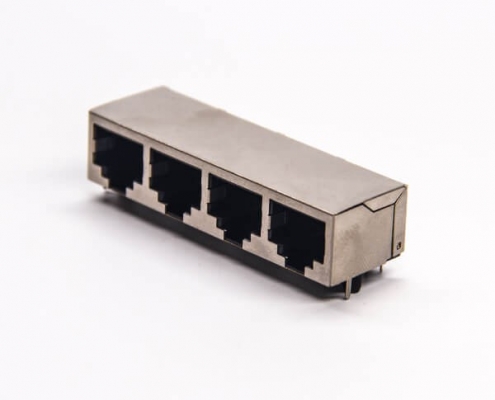 rj45屏蔽8p8c網(wǎng)絡端口1*4不帶燈插PCB板