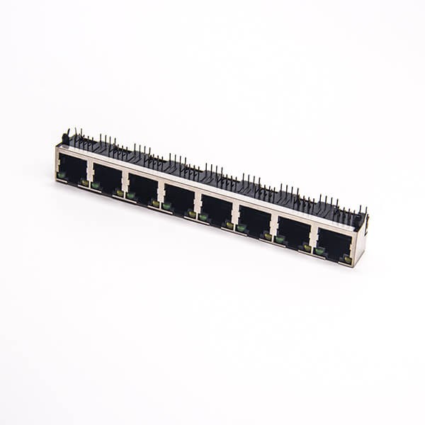 RJ45以太網(wǎng)口PCB板1*8彎式母座插PCB板