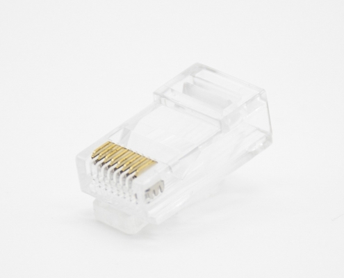 RJ45型網(wǎng)線插頭不帶屏蔽8芯直式用于CAT5Cat5ECat6Cat7Cat8