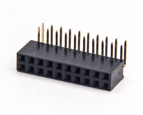 10pcs2.54雙排母彎式90度20Pin針座PCB板安裝