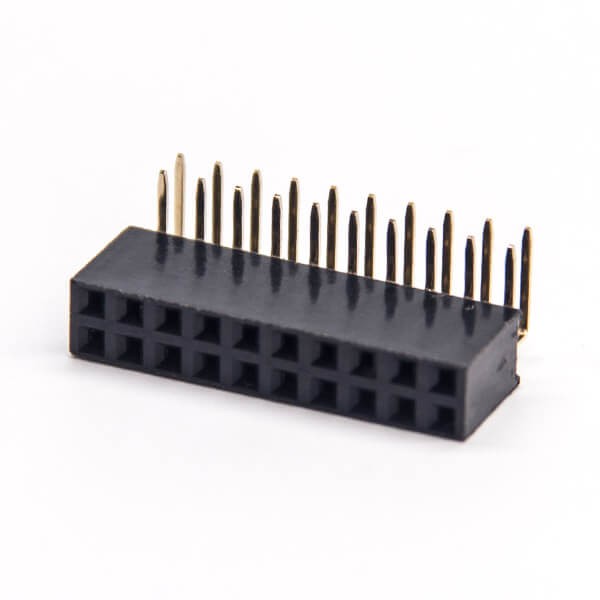 10pcs2.54雙排母彎式90度20Pin針座PCB板安裝