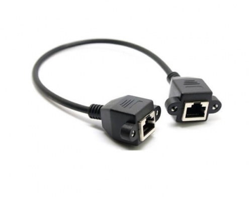 RJ45母對(duì)母延長(zhǎng)線(xiàn)五類(lèi)網(wǎng)線(xiàn)0.3M帶耳朵