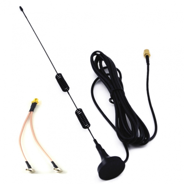 5dbi4GLTEAntenna698-960/1700-2700Mhz帶吸盤3M+SMA母-2TS9彎公頭一分二連接線長(zhǎng)30cm