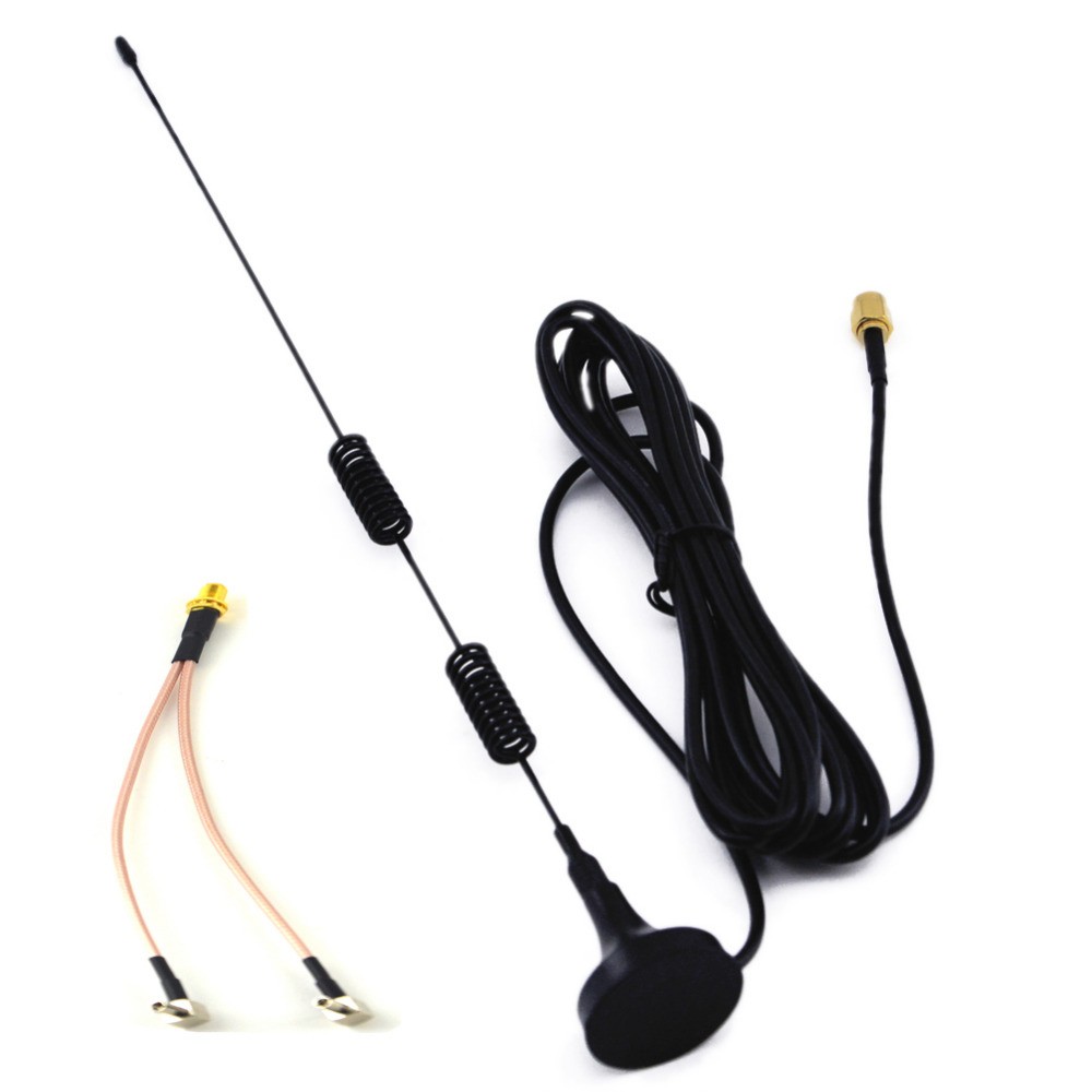 5dbi4GLTEAntenna698-960/1700-2700Mhz帶吸盤3M+SMA母-2TS9彎公頭一分二連接線長30cm